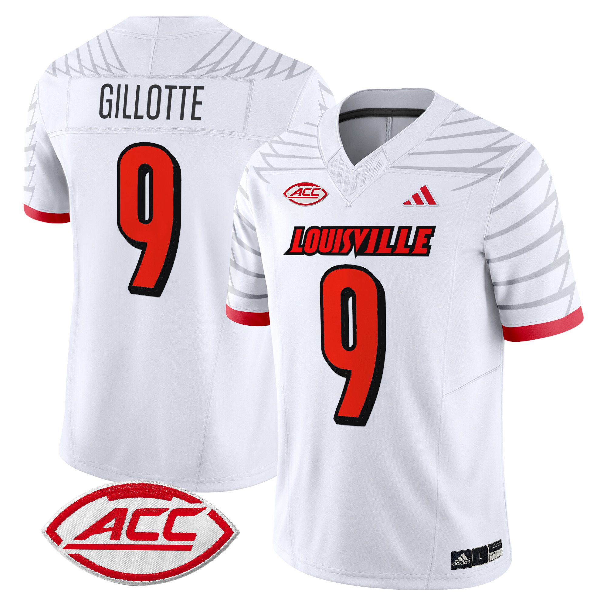 Men Louisville Cardinals #9 Gillotte White 2024 Vapor Limited NCAA Jersey->more ncaa teams->NCAA Jersey